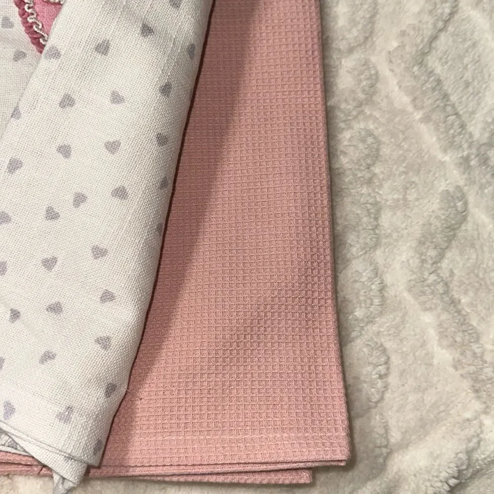 with LOVE Pink Ivory Black Metallic PARIS Eiffel Tower Cotton Kitchen Towels 2pc